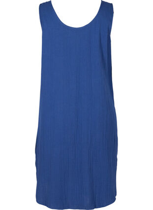 Mouwloze katoenen jurk met a-lijn, Twilight Blue, Packshot image number 1