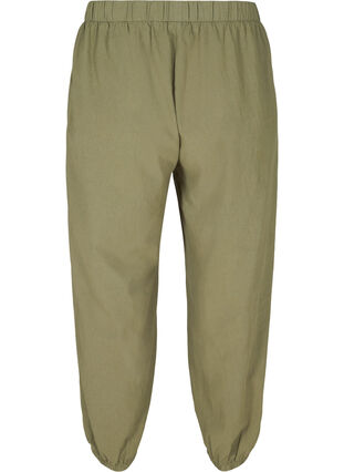 Cropped broek van katoen, Deep Lichen Green, Packshot image number 1