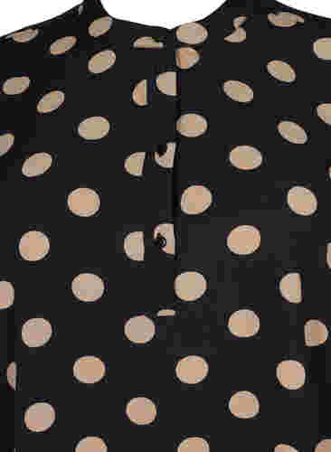 FLASH - Bloemen tuniek met korte mouwen, Black Brown Dot, Packshot image number 2