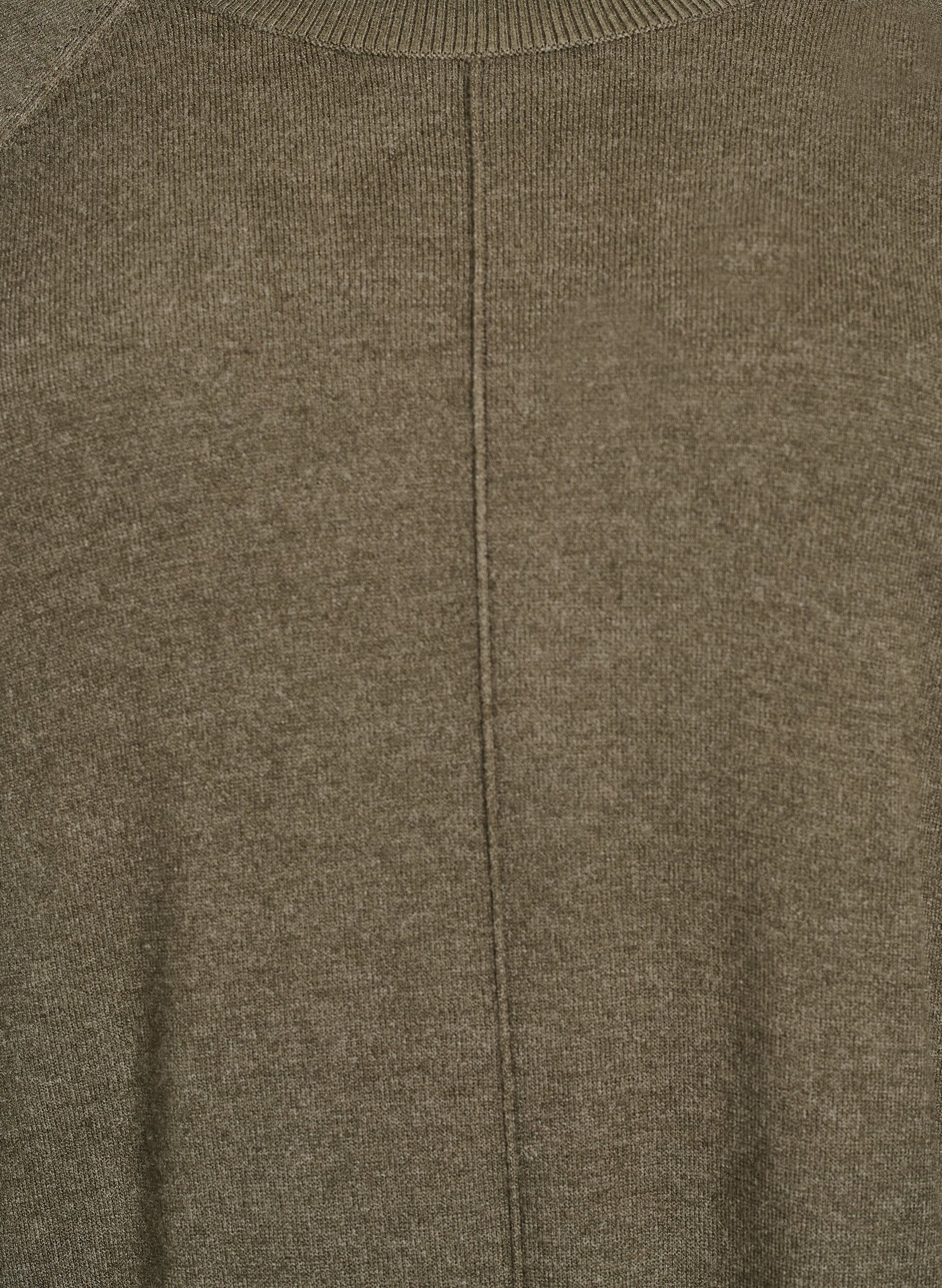 Zizzi Korte gebreide jurk met raglanmouwen en een middennaad, Groen, Packshot image number 2