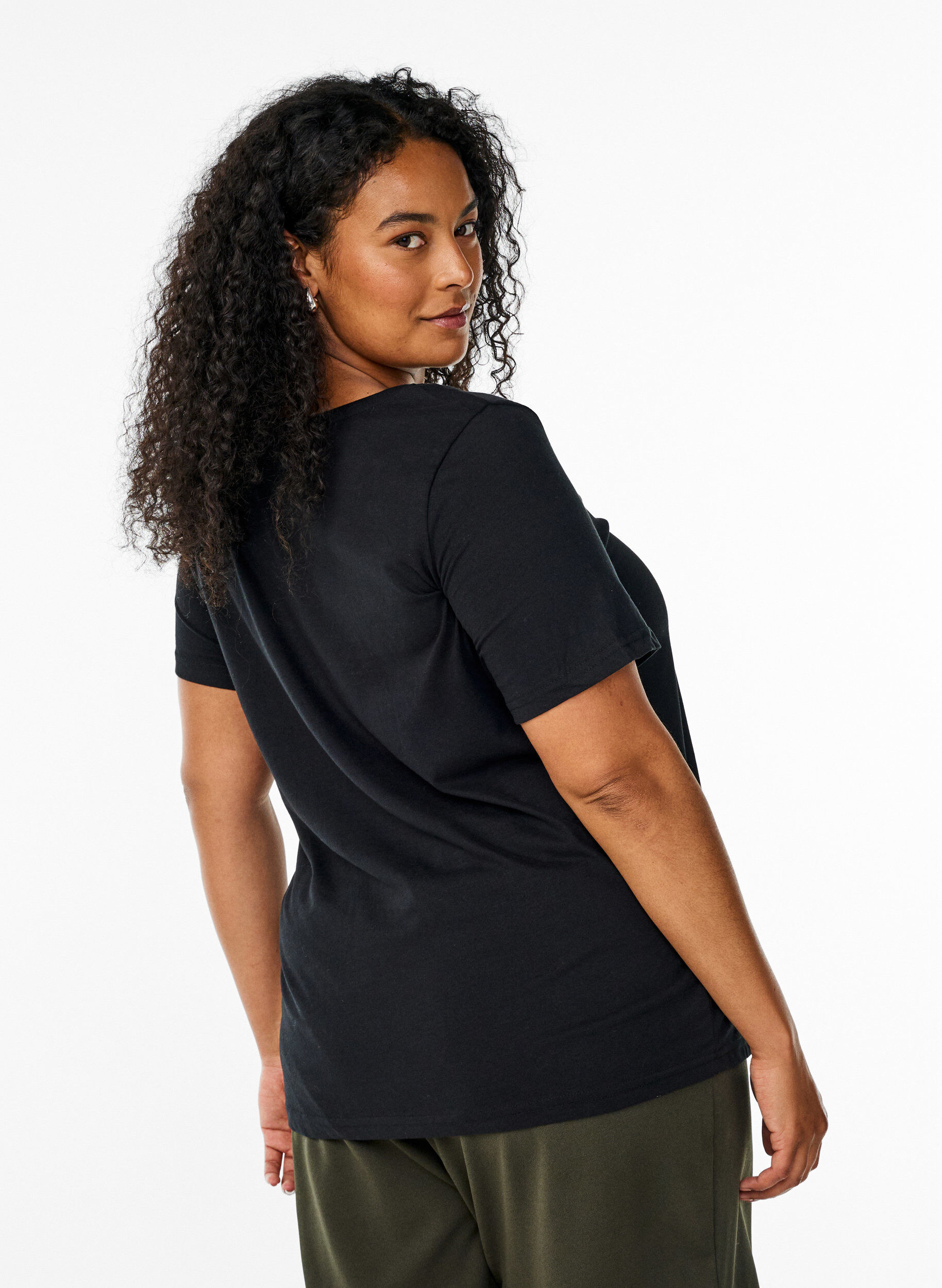 Zizzi FLASH - T-shirt met motief, Zwart, Model image number 2