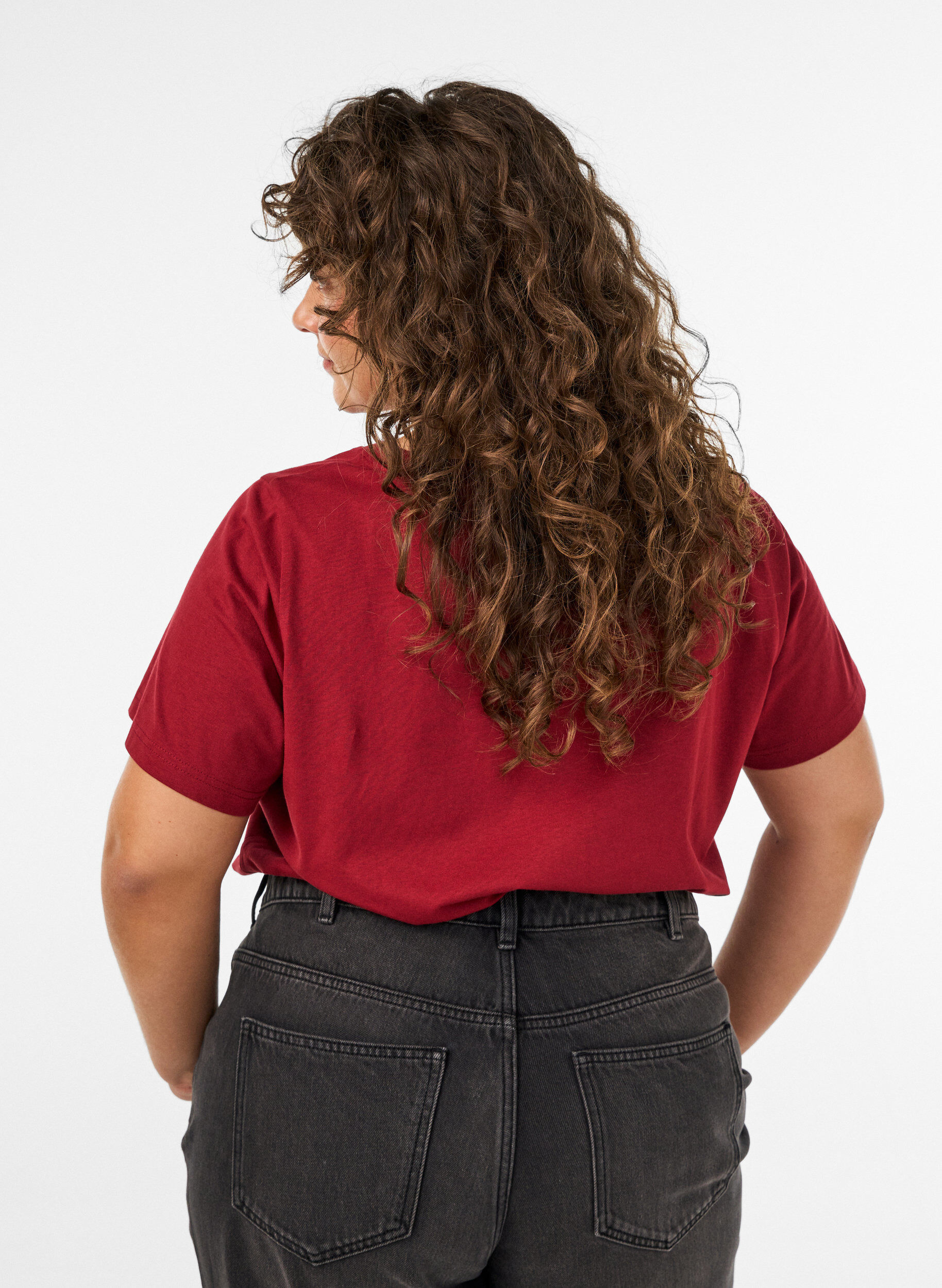 ZizziKerst T-shirt van biologisch katoen, Rood, Model image number 2