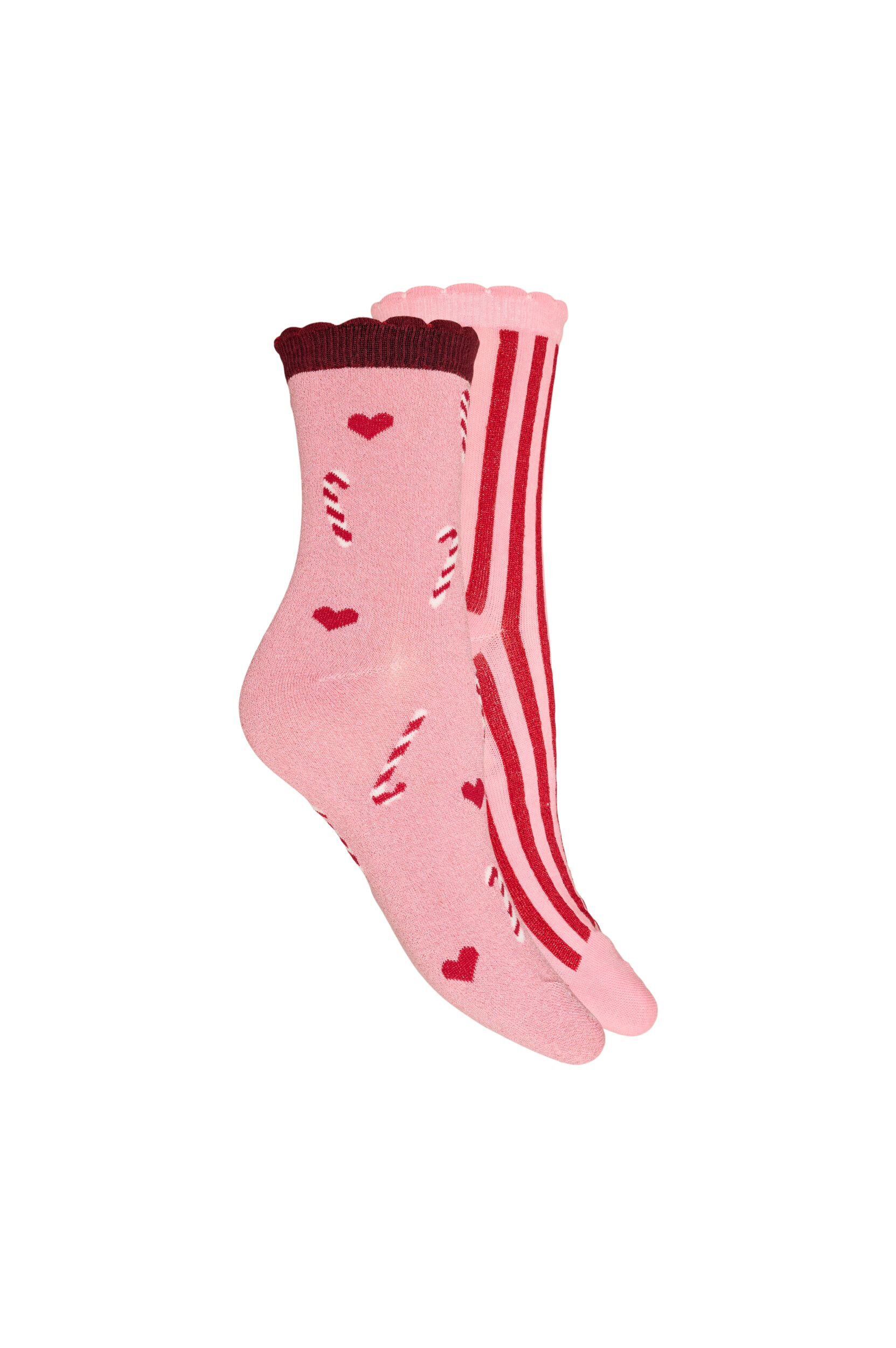 Zizzi2-pack kerstsokken, Roze, Packshot image number 1