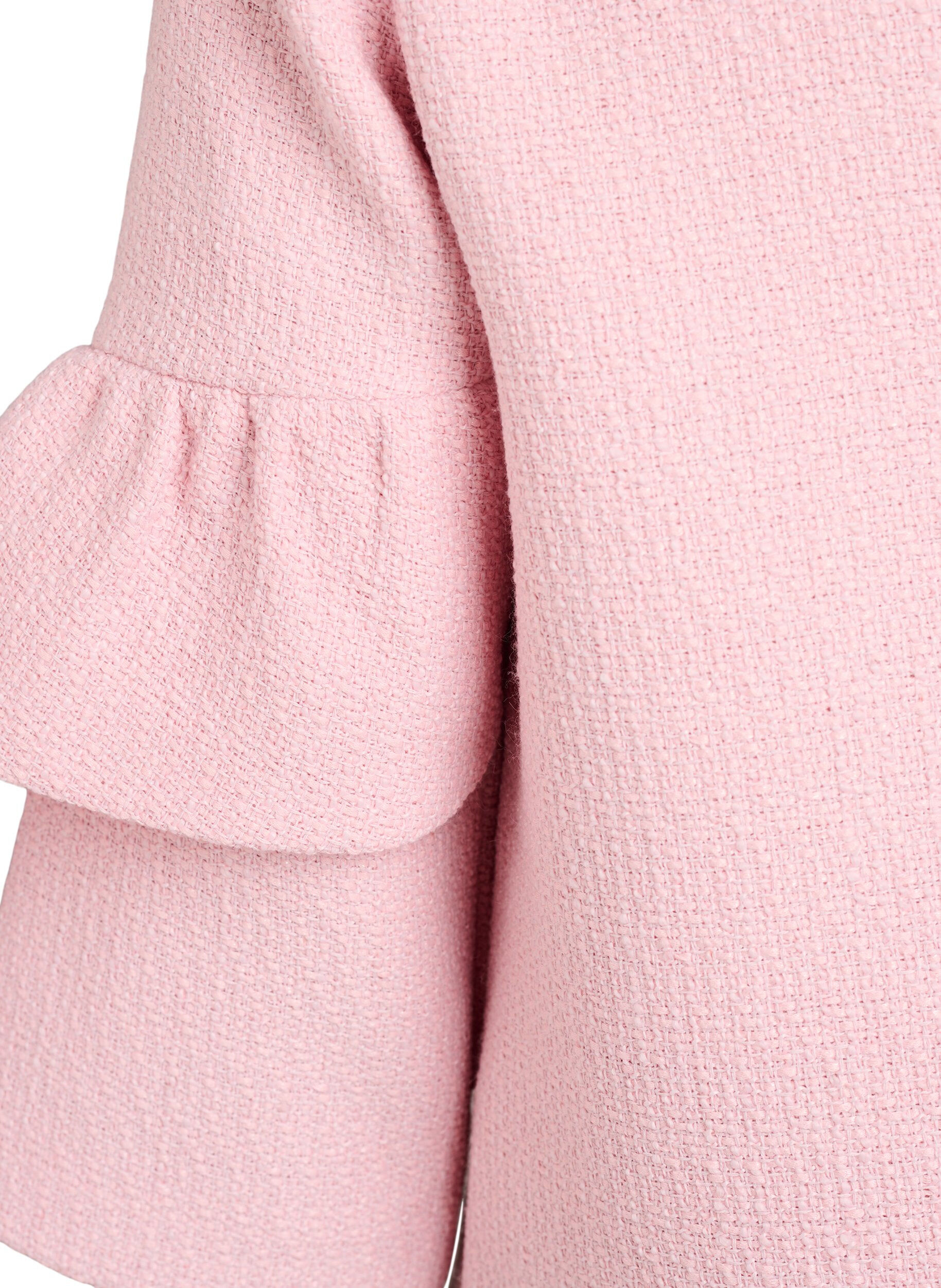 Zizzi Boucl&eacute; jasje met ruchesdetails, Roze, Packshot image number 4