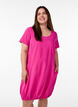 Katoenen jurk met korte mouwen, Roze, Model image number 0