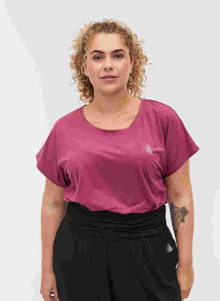 Effen sportshirt, Violet Quartz, Model image number 0