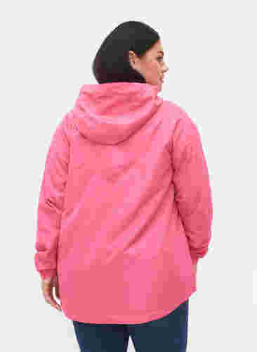 Korte jas met capuchon en verstelbare onderkant, Hot Pink, Model image number 1