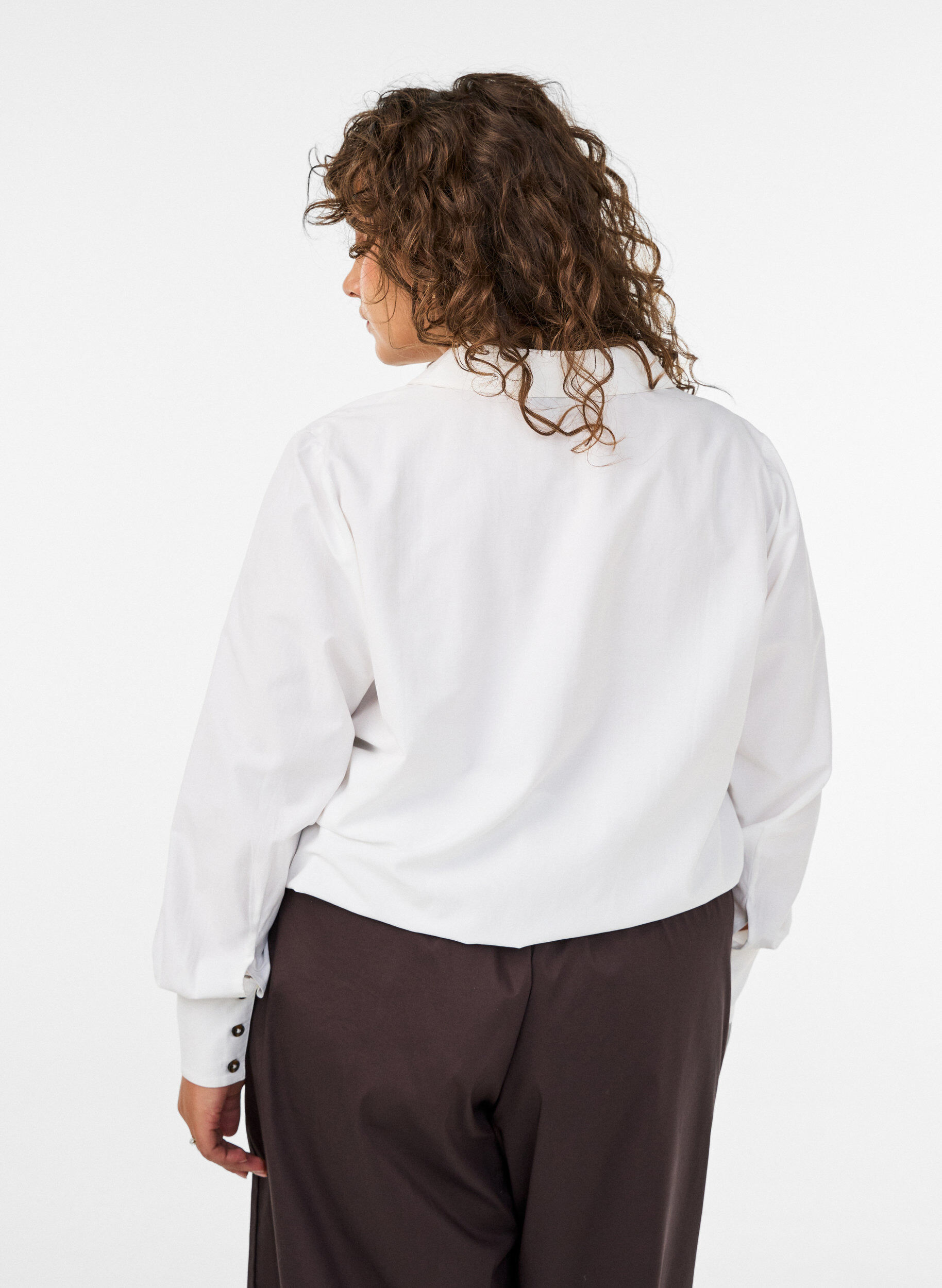 ZizziShirt met borstzak en ballonvorm, Wit, Model image number 2