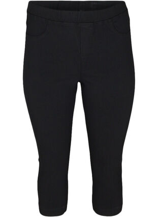 Nauwsluitende capri broek, Black, Packshot image number 0
