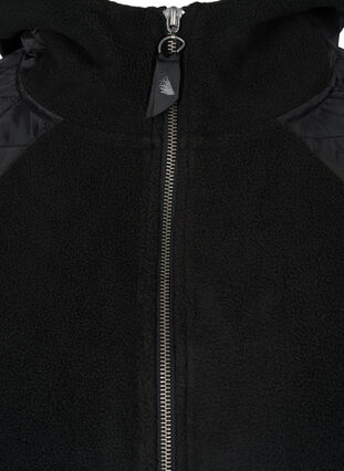Sportieve fleece jas met capuchon en zakken, Black, Packshot image number 2