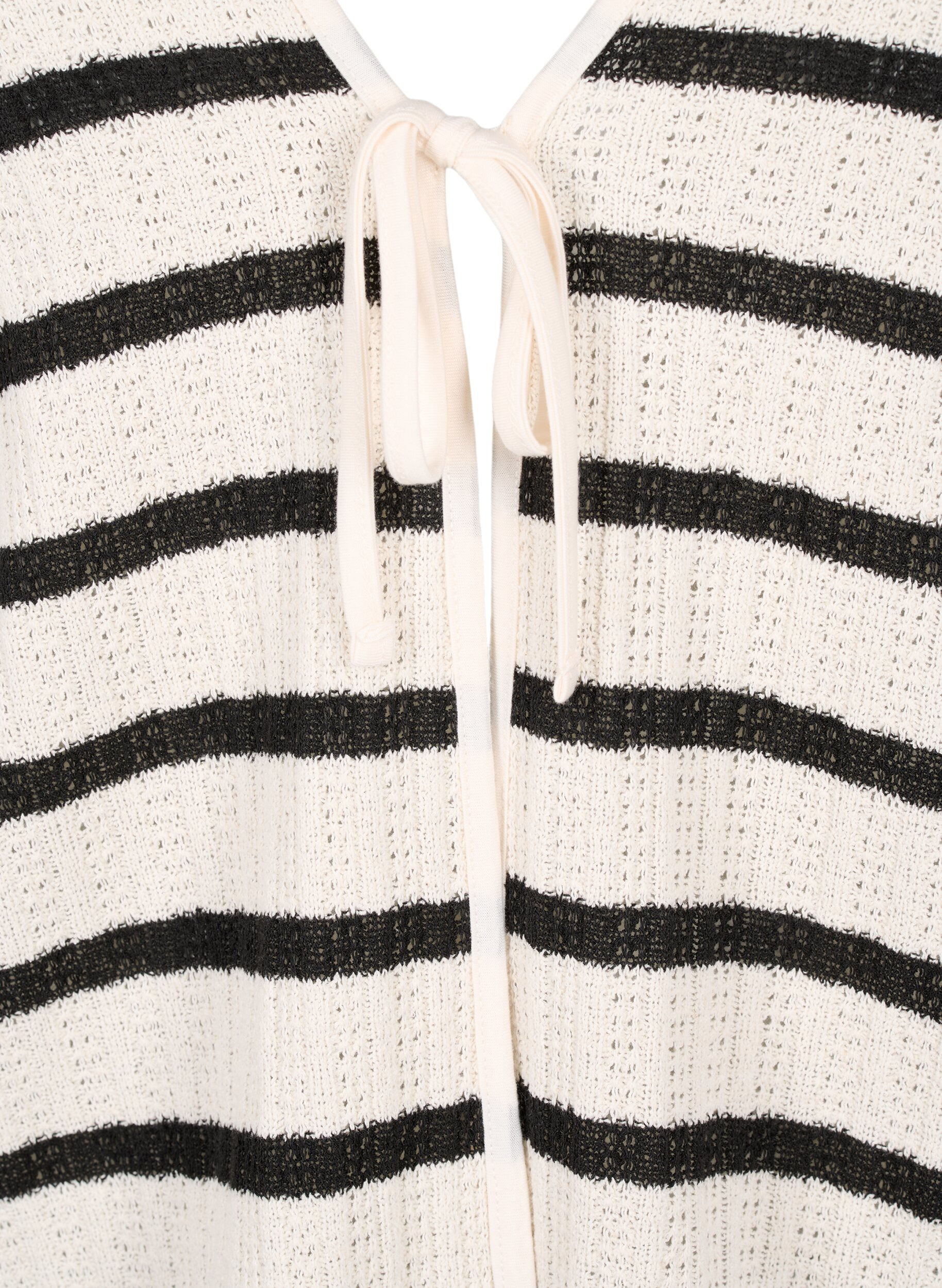Zizzi Gestreept vest met strikkoord, Sand Black Stripe, Packshot image number 2