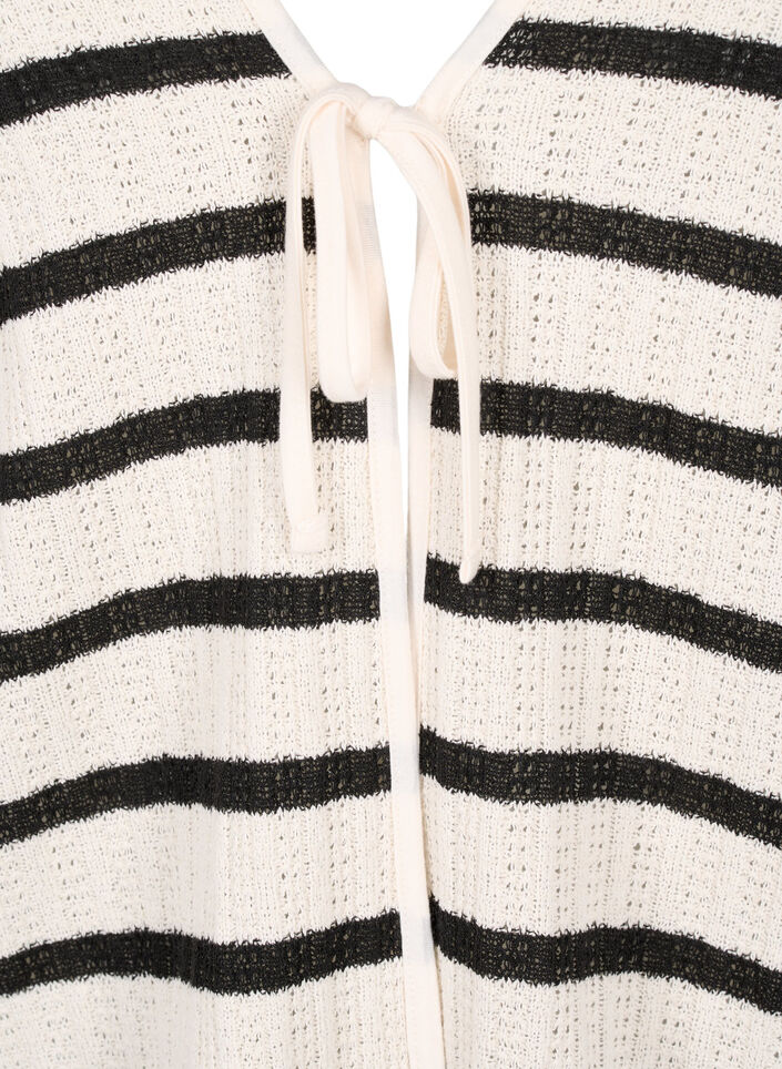 Gestreept vest met strikkoord, Sand Black Stripe, Packshot image number 2
