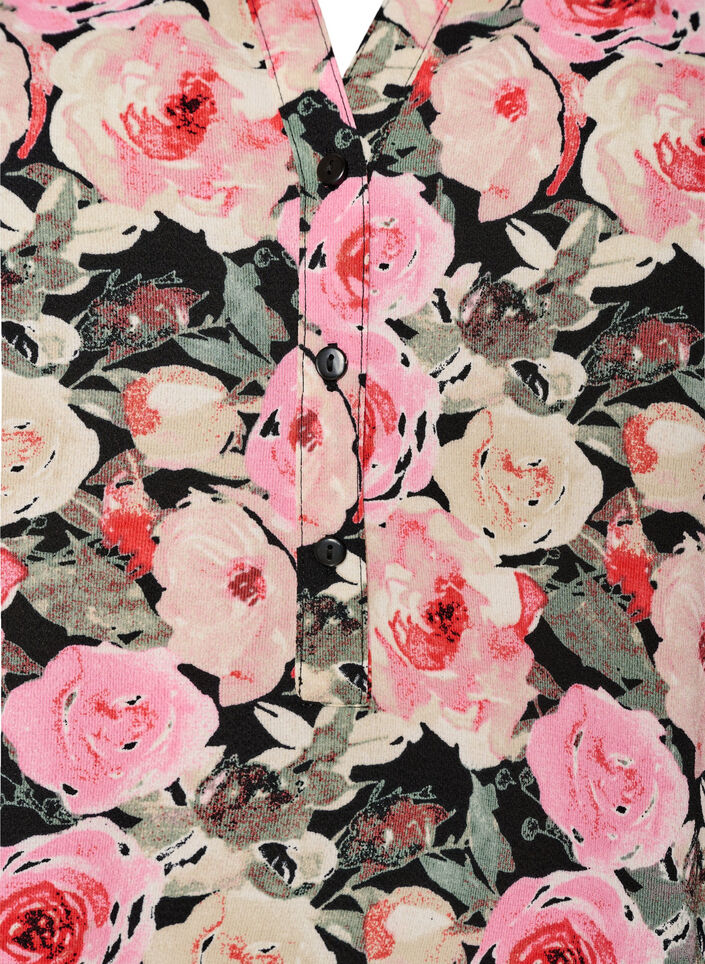 Blouse met korte mouwen en v-halslijn, Roze, Packshot image number 2