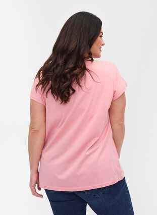 Katoenen t-shirt met print details, Blush mel Leaf, Model image number 1
