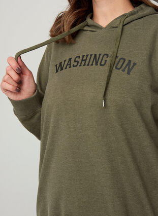 Sweatshirt met capuchon en print, Army Mel., Model image number 2