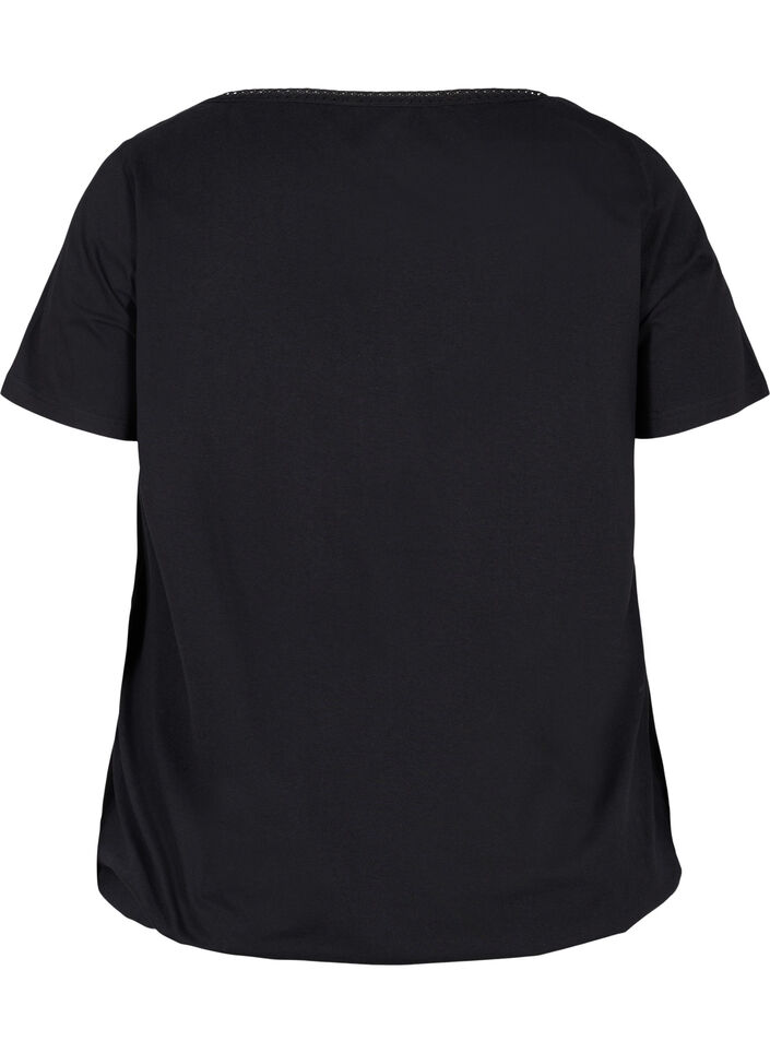 Katoenen t-shirt met korte mouwen, Black, Packshot image number 1