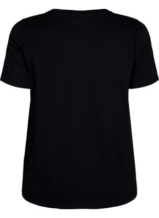 Katoenen T-shirt met ronde hals en print, Black W. Love, Packshot image number 1