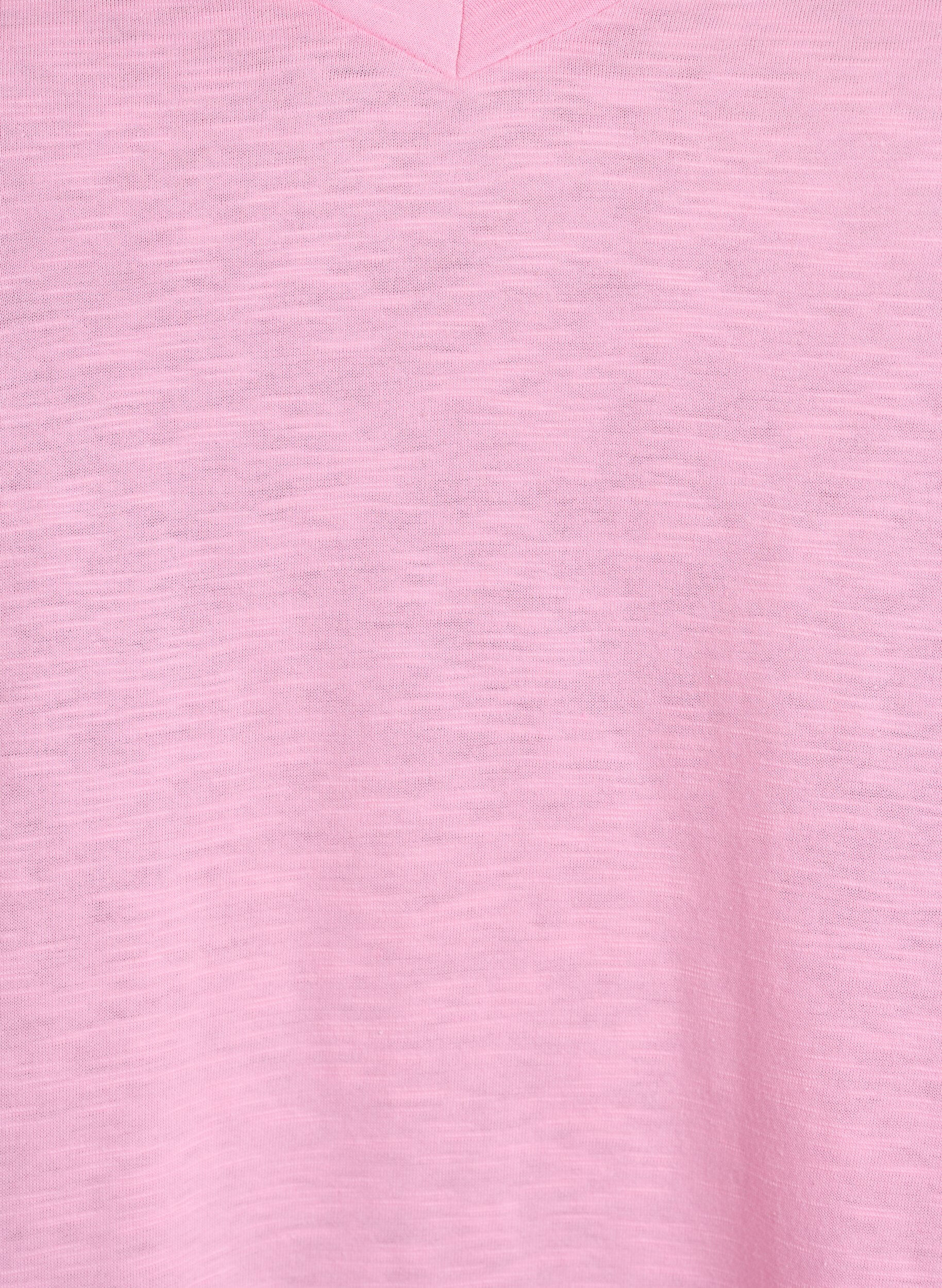 Zizzi Basic t-shirt met korte mouwen en v-hals, Roze, Packshot image number 2