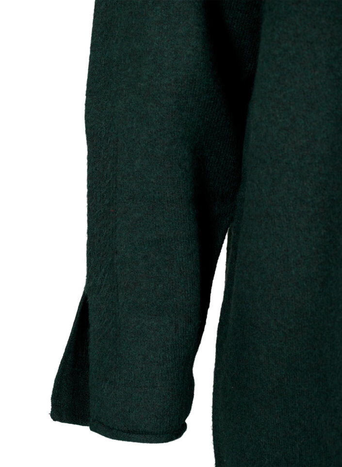 Gebreide jurk met ronde hals en split, Scarab Mel., Packshot image number 3