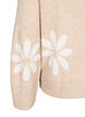 Gebreide blouse met bloemen, Simply Taupe Comb, Packshot image number 3