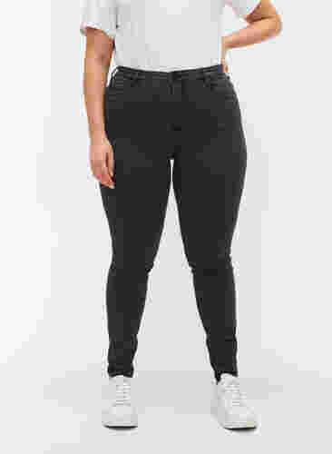 super slim fit Amy jeans met hoge taille, Grey Denim, Model image number 3