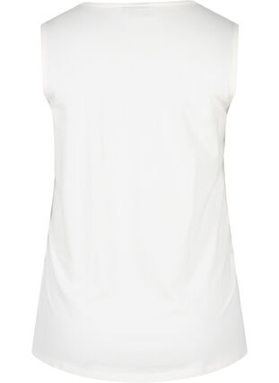 Top met v-hals en kruisdetails, Warm Off-white, Packshot image number 1