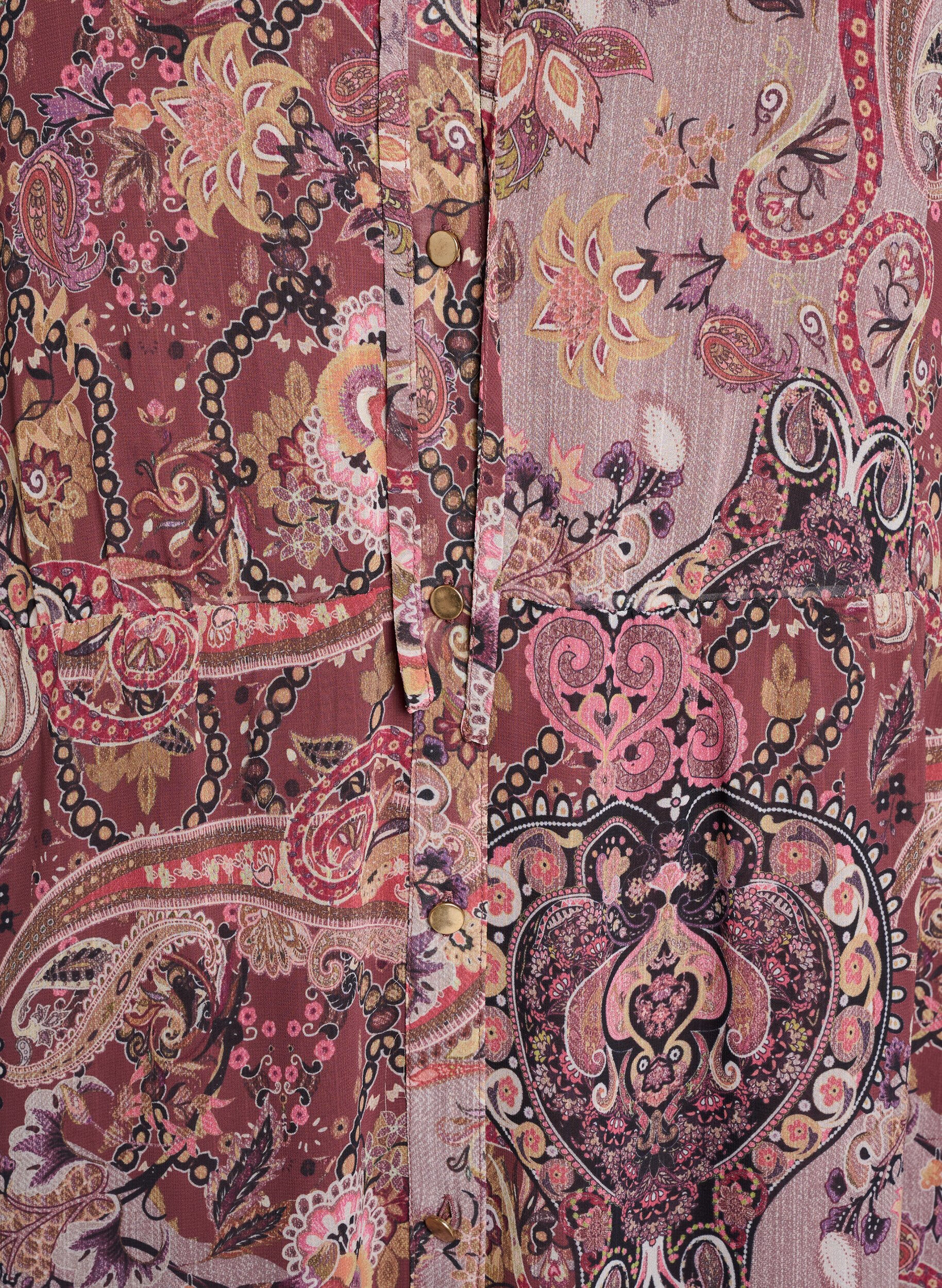 ZizziMidi-jurk met paisleyprint en elastische taille, Paars, Packshot image number 2