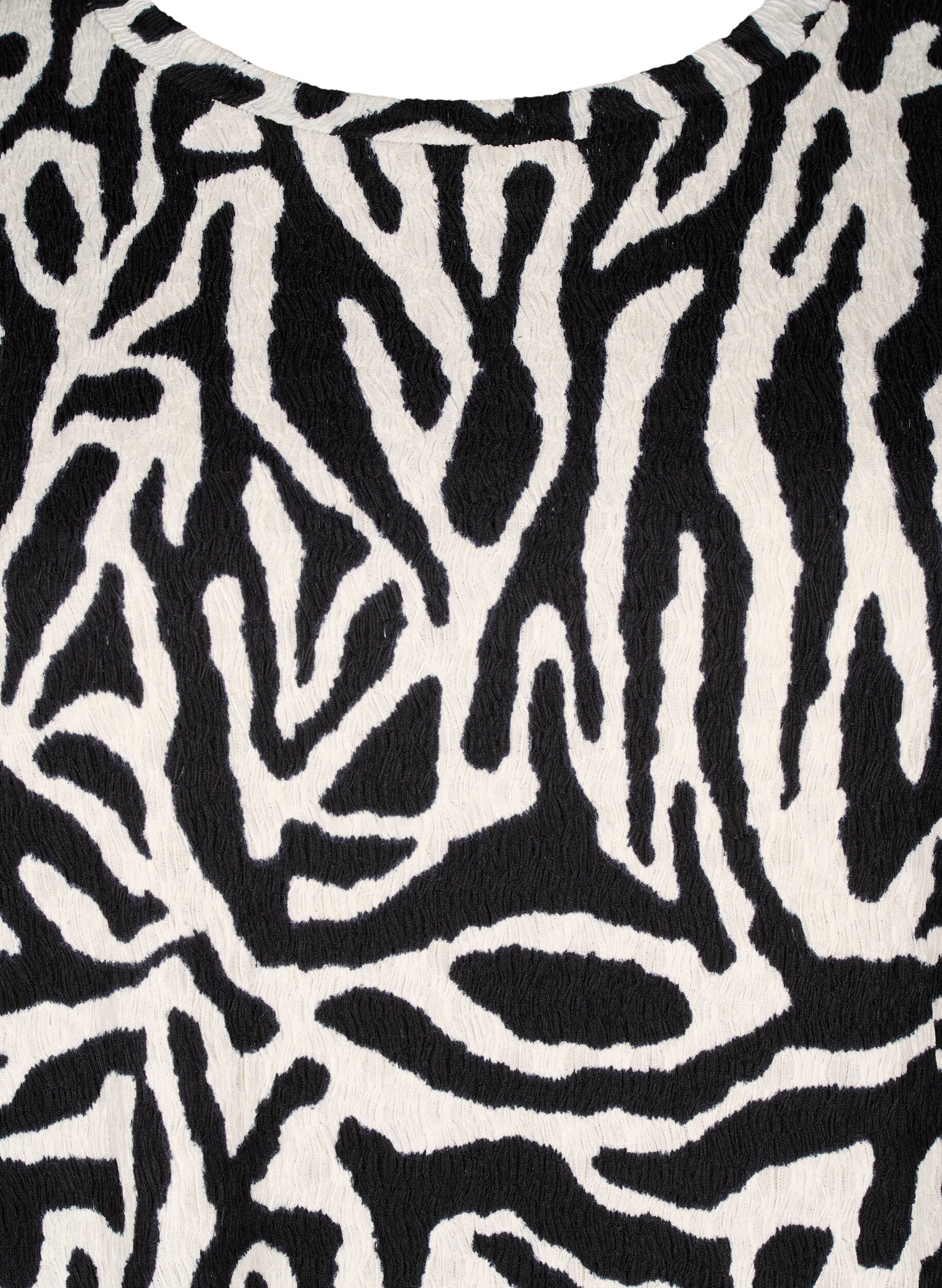 Zizzi Blouse met korte mouwen en zebraprint, Zwart, Packshot image number 2