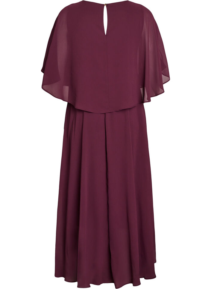 Maxi-jurk met korte mouwen en a-vorm, Rood, Packshot image number 1