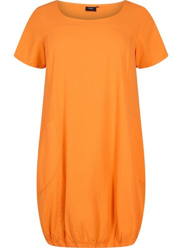 Katoenen jurk met korte mouwen, Orange Tiger, Packshot image number 0