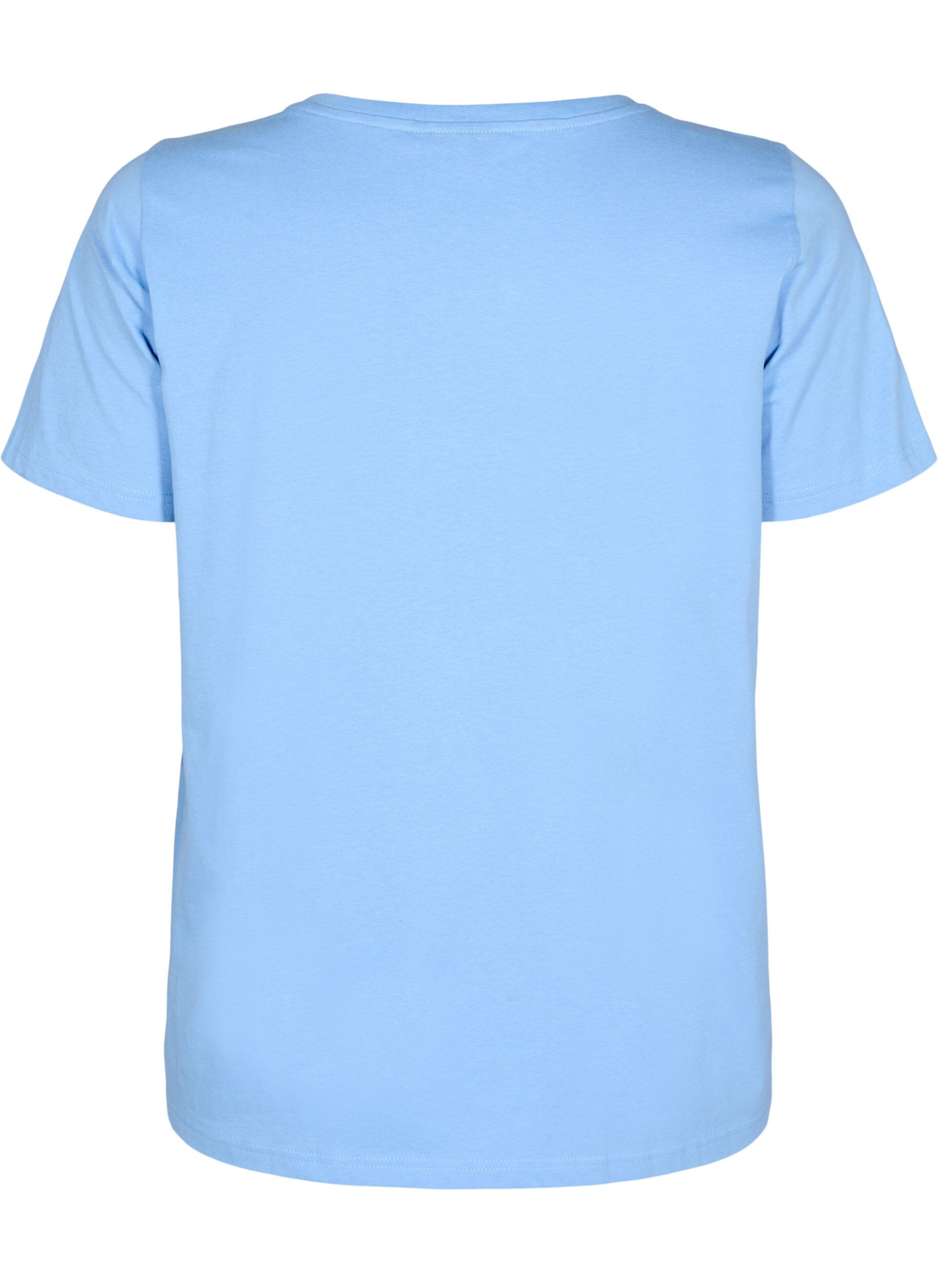 Zizzi Katoenen T-shirt met motief, D.R.Blue w. Every, Packshot image number 1