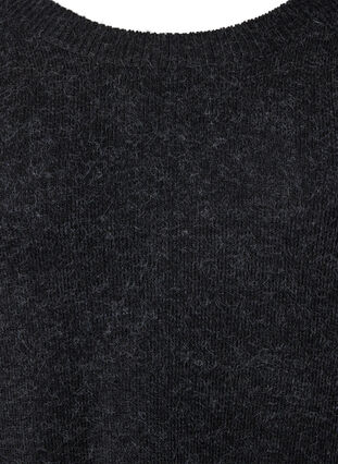 Gemêleerde gebreide jurk met knopen, Dark Grey Melange, Packshot image number 2