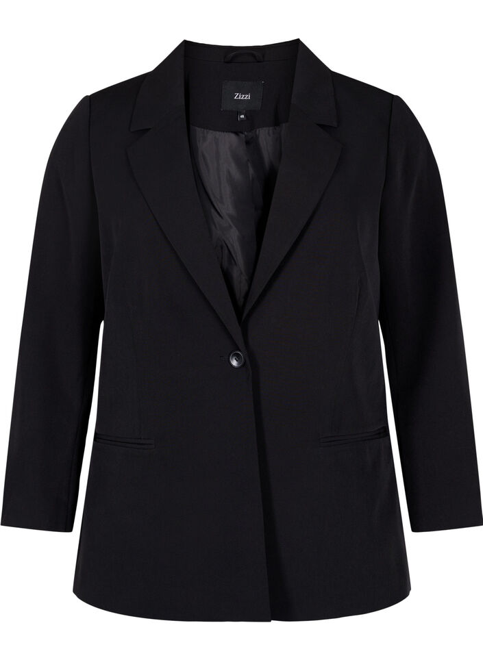Blazer met een enkele knoopsluiting, Black, Packshot image number 0