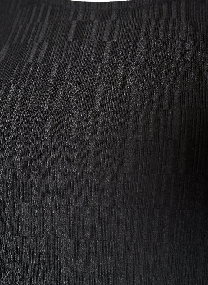 Blouse met textuur en 3/4 mouwen, Zwart, Packshot image number 2