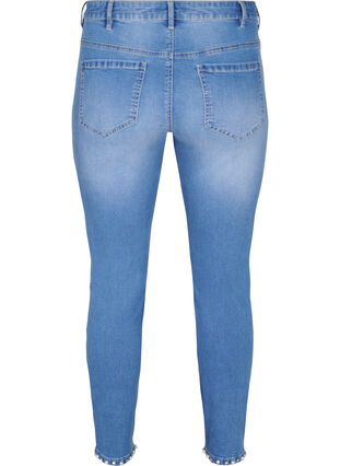 Cropped Amy jeans met parels, Light blue denim, Packshot image number 1