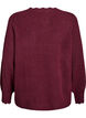 Gebreide blouse met golvende randen, Donker Bordeaux, Packshot image number 1