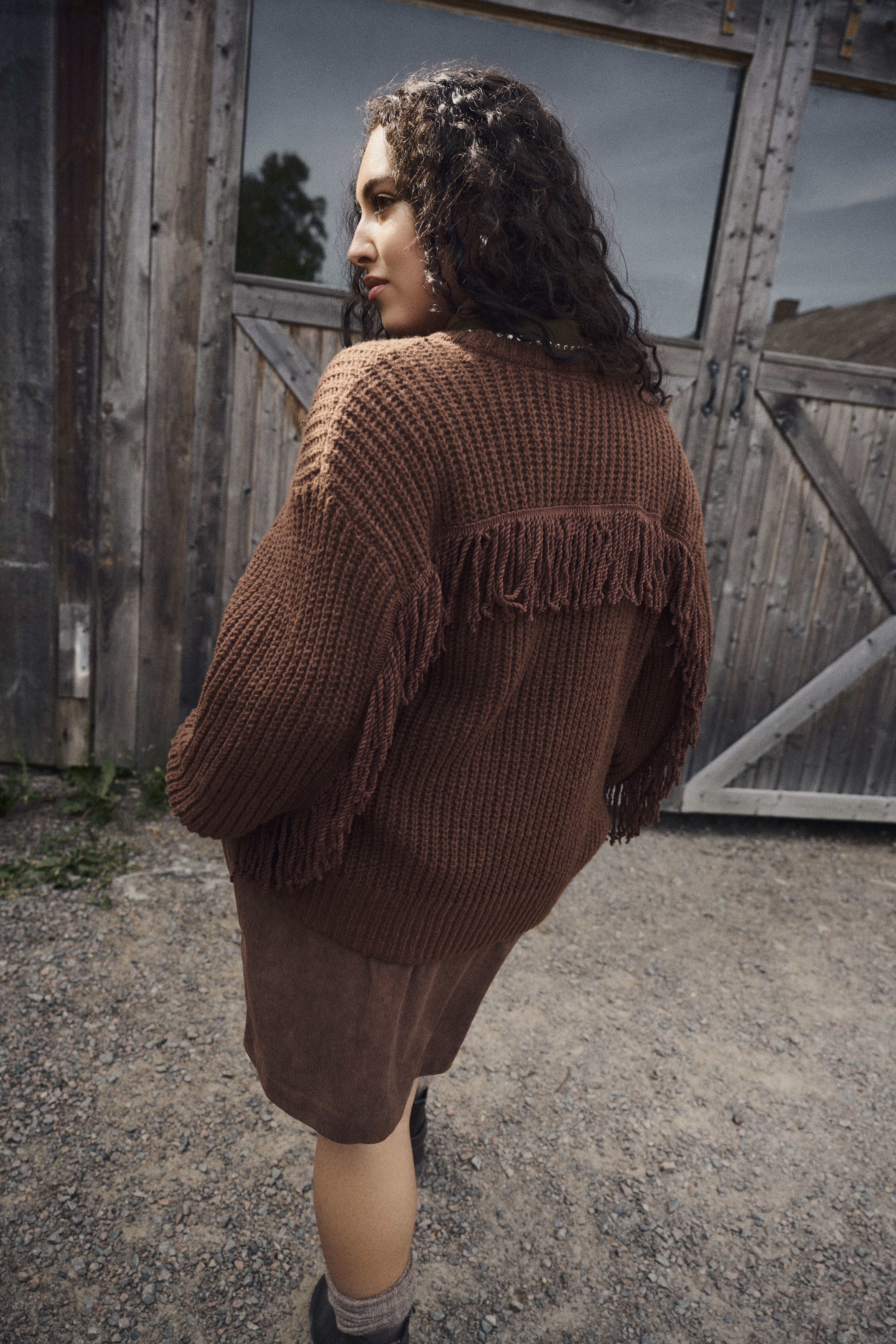 Zizzi Breiwerk met franjes, , Model