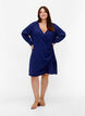 Viscose jurk met lange mouwen en wikkel-look, Medieval Blue, Model image number 2