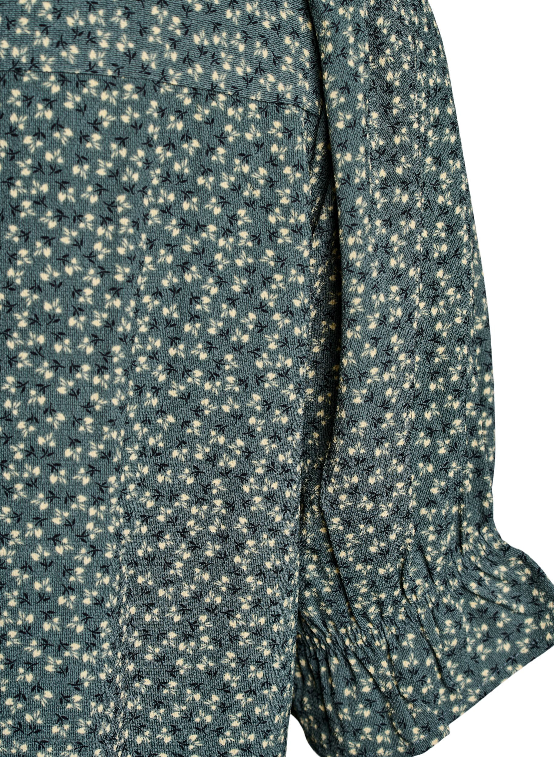 Zizzi Shirtblouse met 1/2 mouwen, Groen, Packshot image number 3