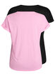 2-pack T-shirts met korte mouwen, Roze, Packshot image number 1
