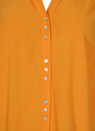 Viscose blouse met knoopsluiting en 3/4-mouwen, Tangelo, Packshot image number 2