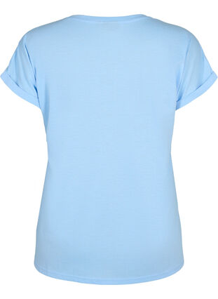 T-shirt met korte mouwen van katoenmix, Serenity, Packshot image number 1