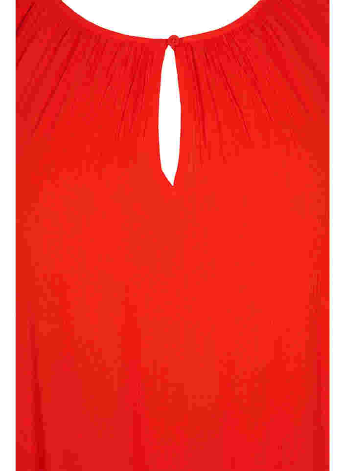 Viscose tuniek met 3/4 mouwen , Fiery Red, Packshot image number 2