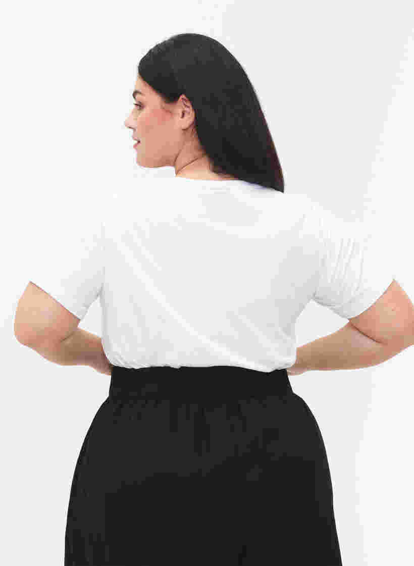 Katoenen t-shirt met opdruk op de voorkant, White Chest Print, Model image number 1