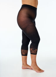 50 denier panties met kanten zoom, Zwart