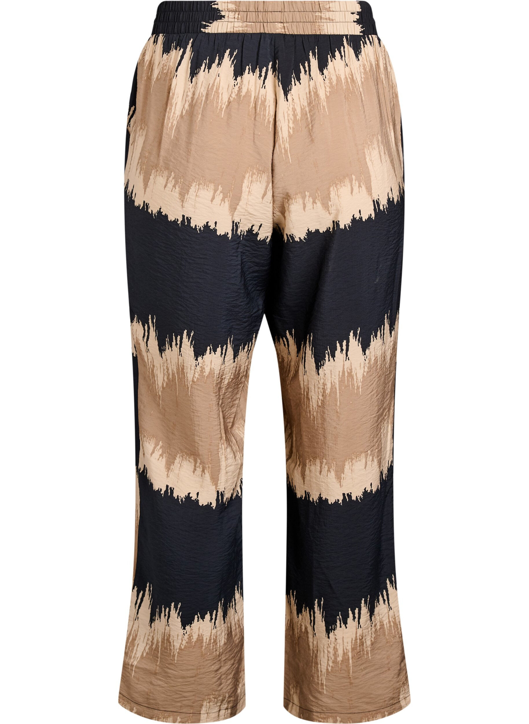 Zizzi Losse broek met grafische print, Zwart, Packshot image number 1