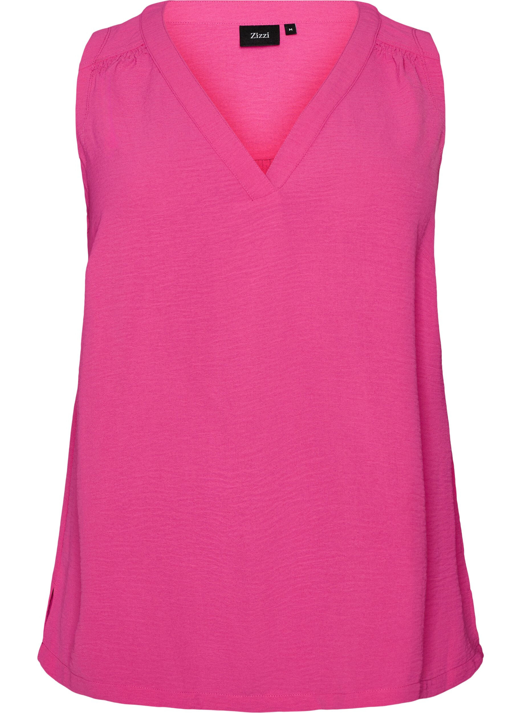 ZizziMouwloze top met kreukeffecten, Roze, Packshot image number 0