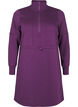 Korte sweatshirt jurk met een col en verstelbare taille, Deep Purple, Packshot image number 0