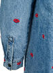 Losse denim shirt met geborduurde lippen, Light Blue Kiss, Packshot image number 4