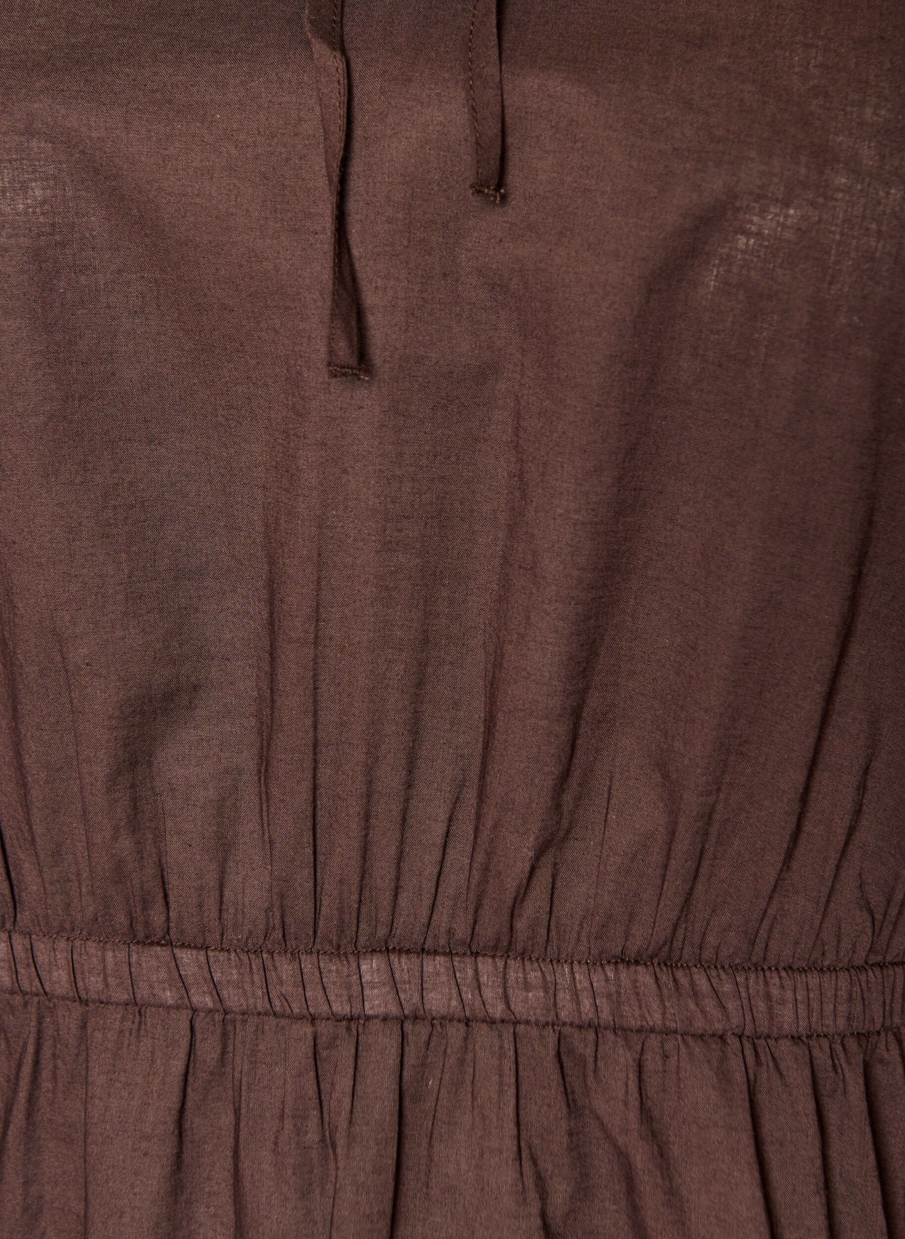 ZizziKatoenen blouse met strik en elastische taille, Bruin, Packshot image number 2